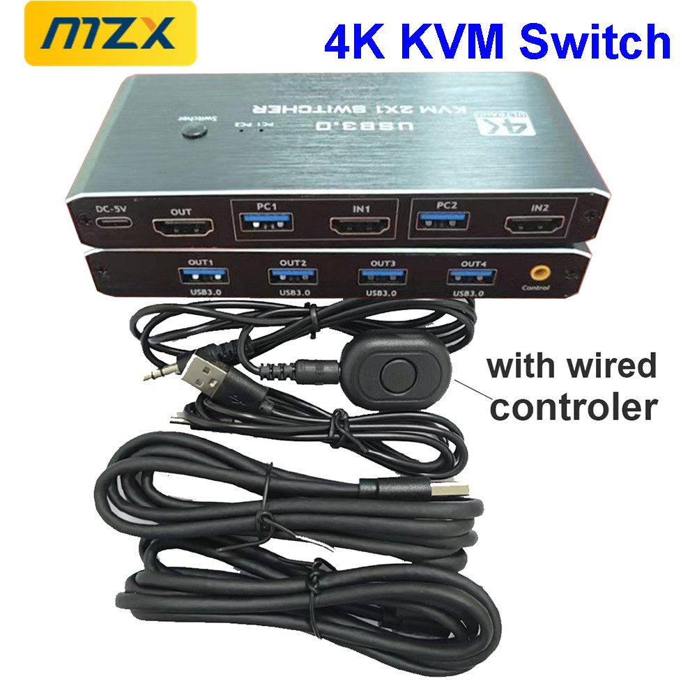 Tech Computer Accessories - Przełącznik KVM 4K 60Hz Hub USB