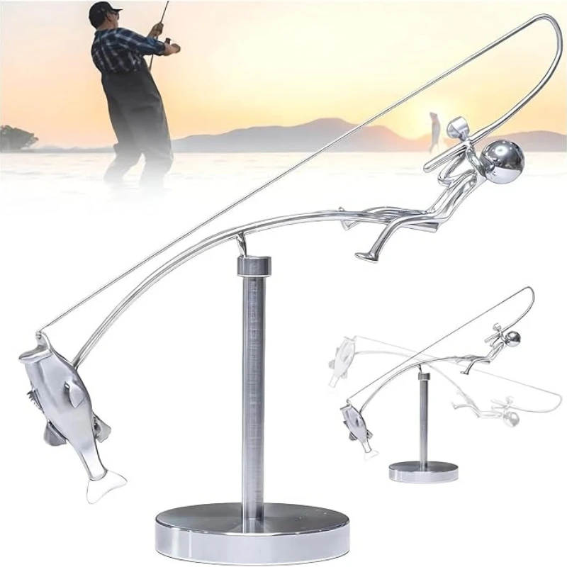 Tech Accessories And Gadgets - Metalowa Rzeźba Balansująca Duża Metalowa Kinetyczna
